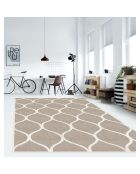 Tapis vinyle Treillis naturel beige - 133x200 cm