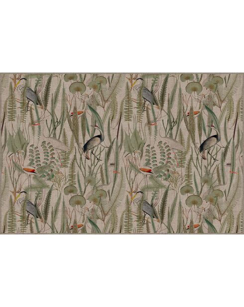 Tappeto in vinile Uccelli colorati multicolore effetto juta - 133x200 cm