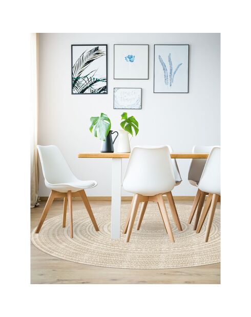 Tapis vinyle Kala beige - D.180 cm