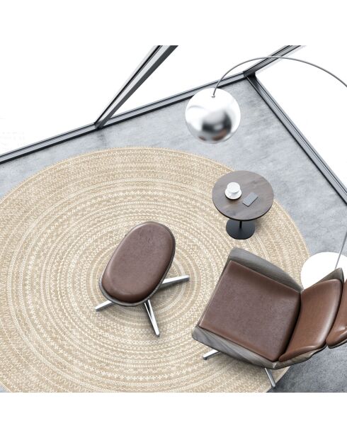 Tapis vinyle Kala beige - D.180 cm