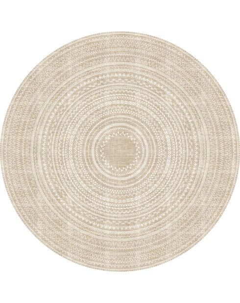 Tapis vinyle Kala beige - D.180 cm