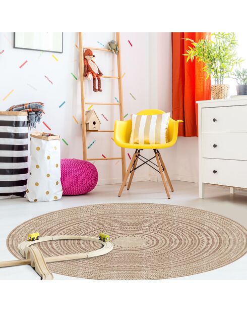 Tapis vinyle Maya beige - D.200 cm