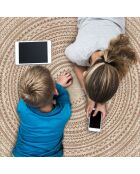 Tapis vinyle Maya beige - D.200 cm