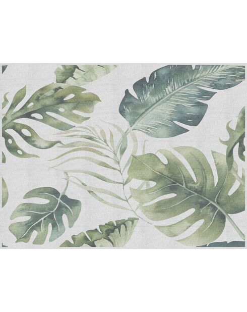 Tapis vinyle Feuilles vertes naturelles blanc/vert - 200x266 cm