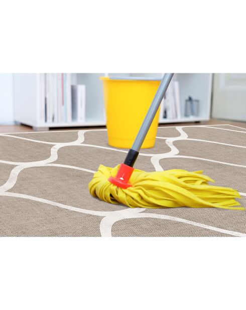 Tapis vinyle Treillis naturel beige - 200x266 cm