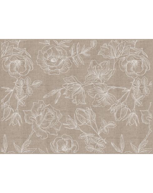 Vinylteppich mit natürlichen beigen Rosen - 200x266 cm