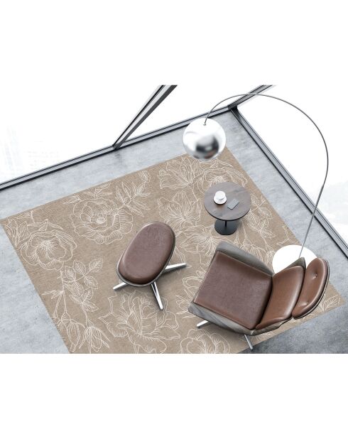 Vinylteppich mit natürlichen beigen Rosen - 200x266 cm