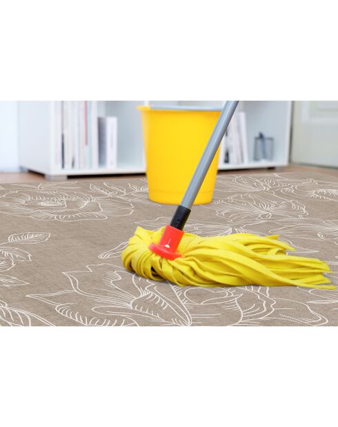 Vinylteppich mit natürlichen beigen Rosen - 200x266 cm