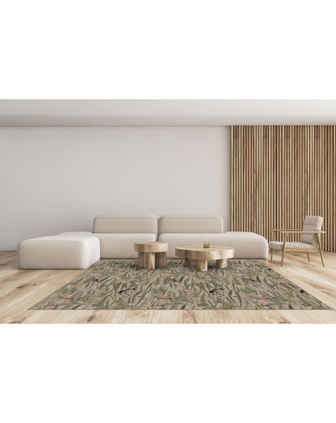 Tappeto in vinile Uccelli colorati multicolore effetto juta - 200x266 cm