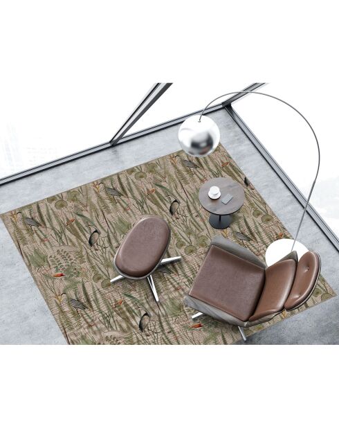 Tappeto in vinile Uccelli colorati multicolore effetto juta - 200x266 cm