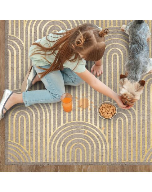 Tappeto vinilico multicolore Natural Golden Arches - 200x266 cm