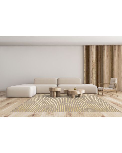 Tappeto vinilico multicolore Natural Golden Arches - 200x266 cm