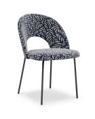 Chaise en Velours Lotus multicolore - 51x60x82 cm