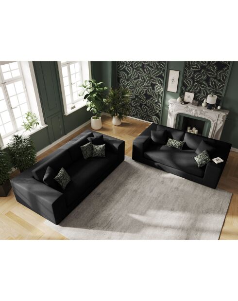 Canapé Tendance 3 Places noir - 220x122x72 cm
