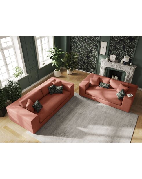 Canapé Tendance 3 Places rouge - 220x122x72 cm