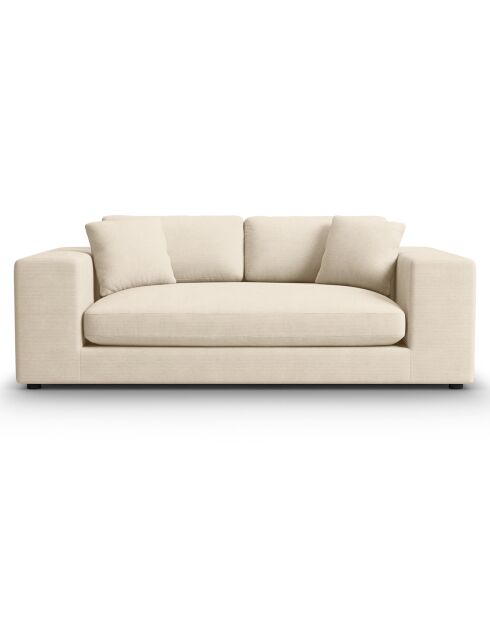 Canapé Velours côtelé Tendance 3 Places beige clair - 220x122x72 cm