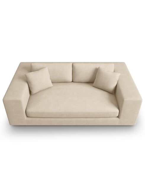 Canapé Velours côtelé Tendance 3 Places beige clair - 220x122x72 cm