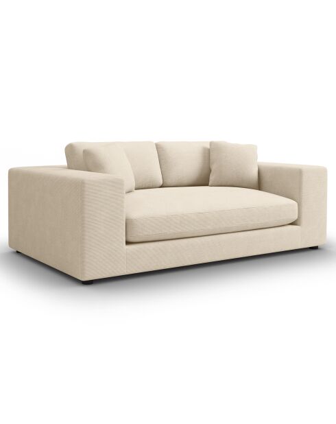 Canapé Velours côtelé Tendance 3 Places beige clair - 220x122x72 cm