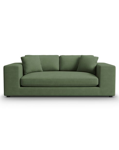 Canapé Velours côtelé Tendance 3 Places vert - 220x122x72 cm