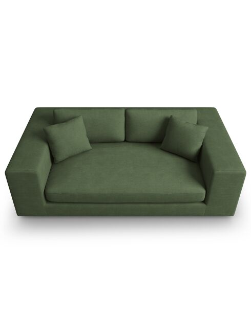 Canapé Velours côtelé Tendance 3 Places vert - 220x122x72 cm