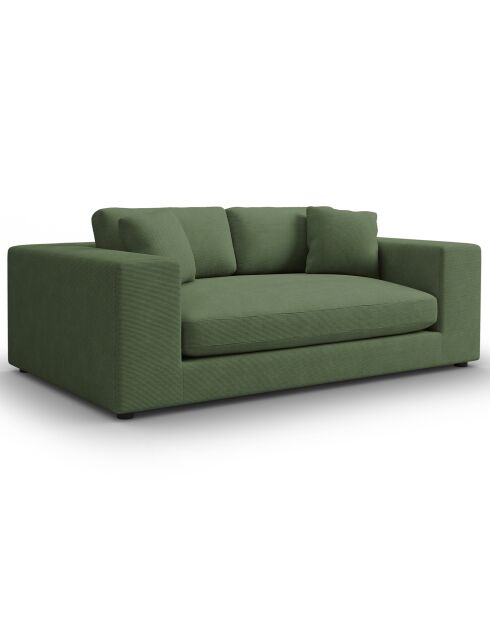 Canapé Velours côtelé Tendance 3 Places vert - 220x122x72 cm
