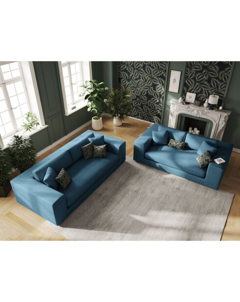Sofá moderno de 4 plazas azul - 262x122x72 cm