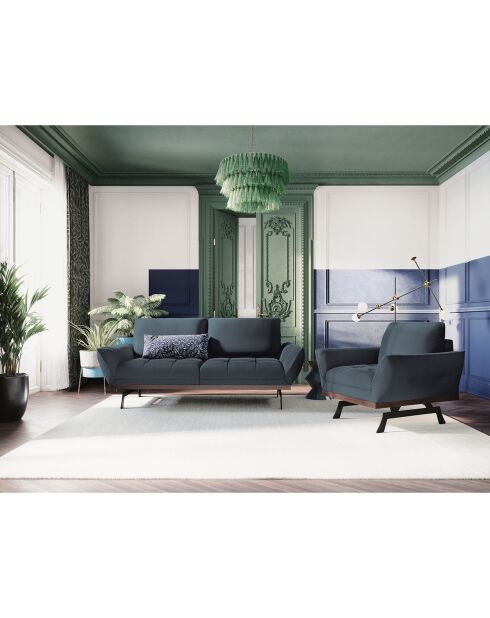 Canapé Olivier 2 Places bleu - 188x95x87 cm