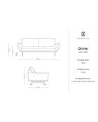 Canapé Olivier 2 Places bleu - 188x95x87 cm