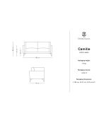 Canapé en Cuir Camille 2 Places marron - 182x95x88 cm