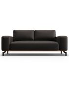 Canapé en Cuir Marc 2 Places noir - 184x104x84 cm