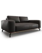 Canapé en Cuir Marc 2 Places noir - 184x104x84 cm