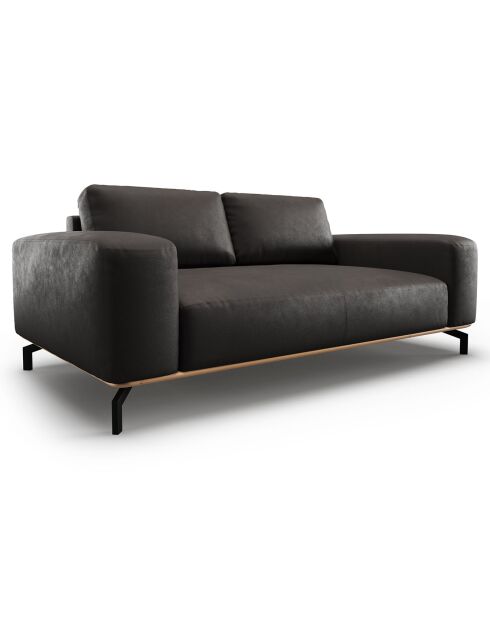 Canapé en Cuir Marc 2 Places noir - 184x104x84 cm