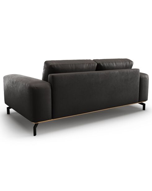 Canapé en Cuir Marc 2 Places noir - 184x104x84 cm
