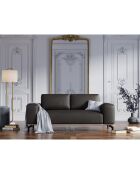 Canapé en Cuir Marc 2 Places noir - 184x104x84 cm