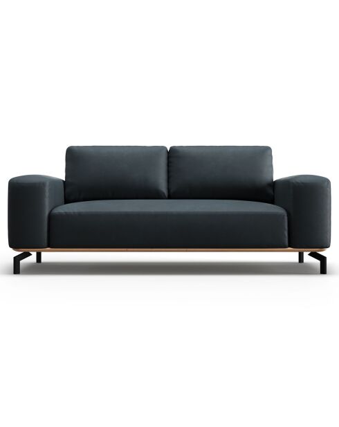 Canapé en Cuir Marc 2 Places bleu - 184x104x84 cm