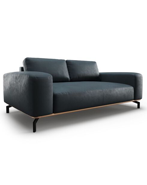 Canapé en Cuir Marc 2 Places bleu - 184x104x84 cm