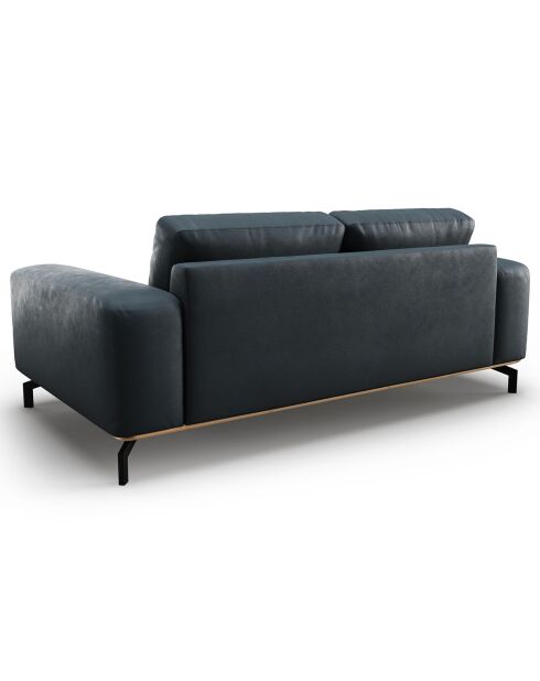 Canapé en Cuir Marc 2 Places bleu - 184x104x84 cm