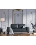 Canapé en Cuir Marc 2 Places bleu - 184x104x84 cm