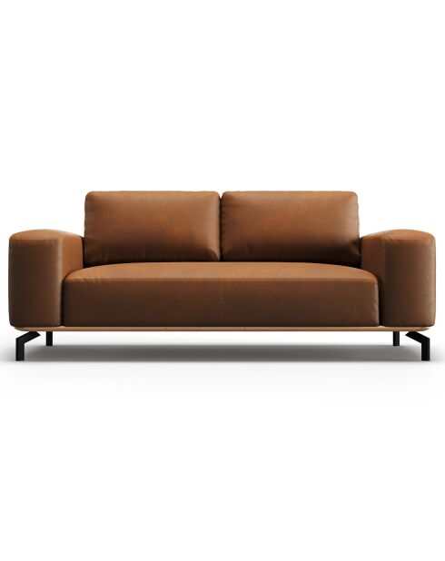 Canapé en Cuir Marc 2 Places marron - 184x104x84 cm