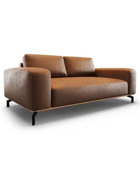 Canapé en Cuir Marc 2 Places marron - 184x104x84 cm