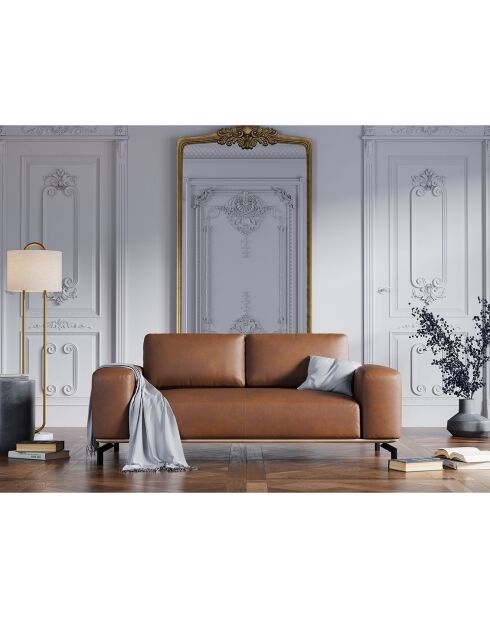 Canapé en Cuir Marc 2 Places marron - 184x104x84 cm