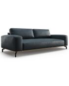 Canapé en Cuir Marc 3 Places bleu - 234x104x84 cm