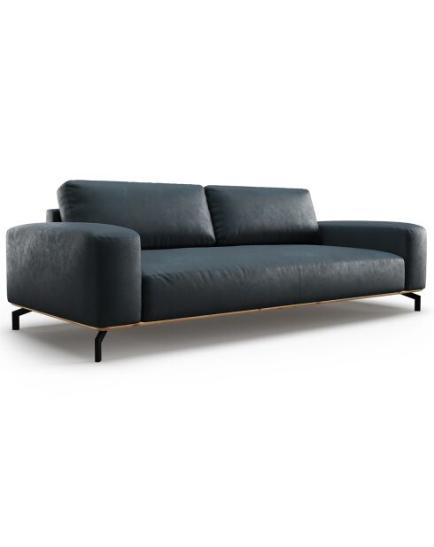 Canapé en Cuir Marc 3 Places bleu - 234x104x84 cm