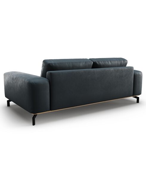 Canapé en Cuir Marc 3 Places bleu - 234x104x84 cm
