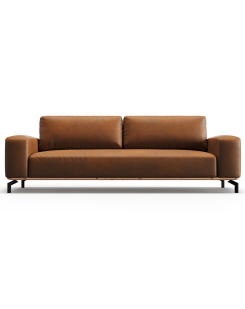 Canapé en Cuir Marc 3 Places marron - 234x104x84 cm