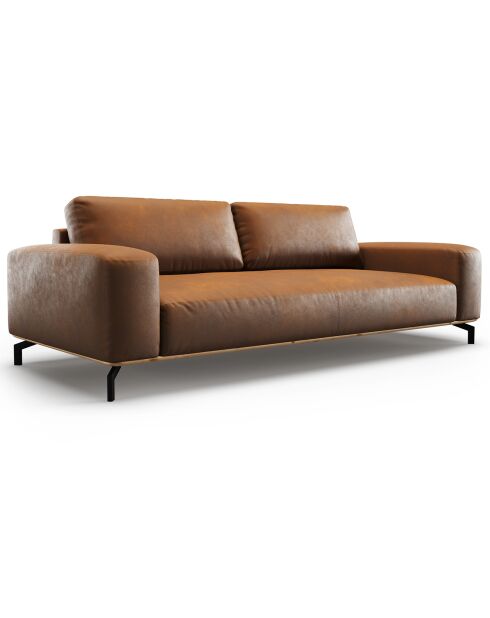 Canapé en Cuir Marc 3 Places marron - 234x104x84 cm