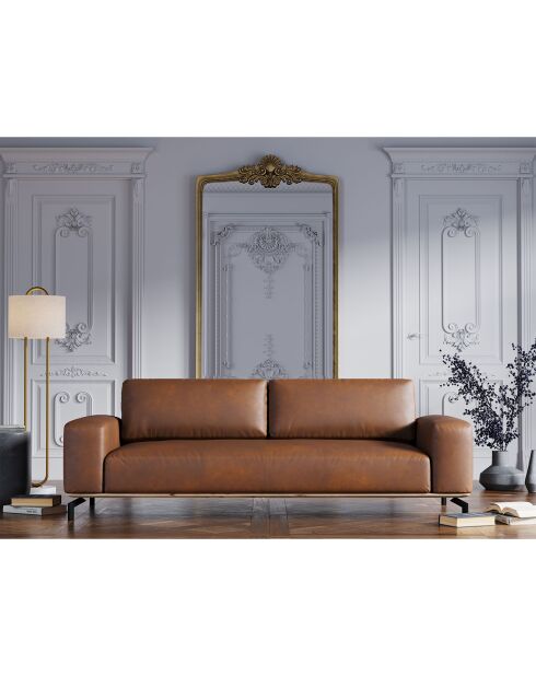 Canapé en Cuir Marc 3 Places marron - 234x104x84 cm