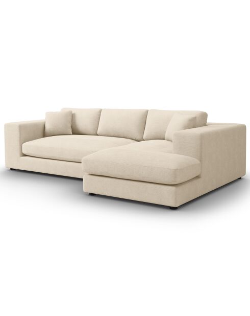 Rechtes Ecksofa Trendy Cord 5 Sitze hellbeige - 282x174x72 cm