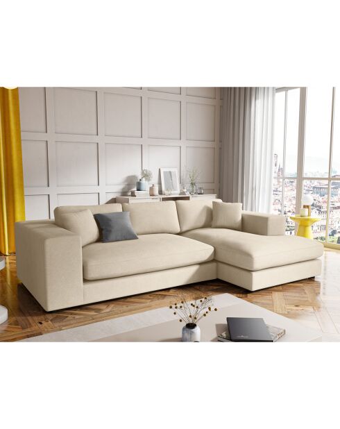 Rechtes Ecksofa Trendy Cord 5 Sitze hellbeige - 282x174x72 cm