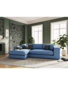 Canapé d'angle gauche Tendance 5 Places bleu foncé - 282x174x72 cm